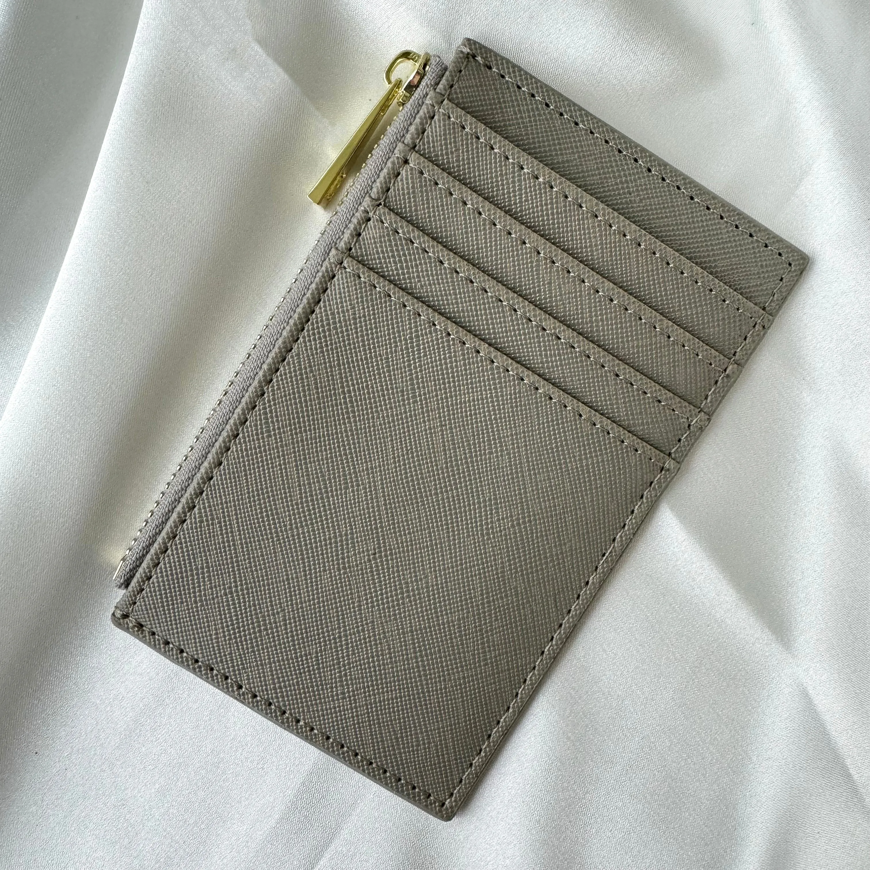Genuine Saffiano Leather Card Holder   Wallet