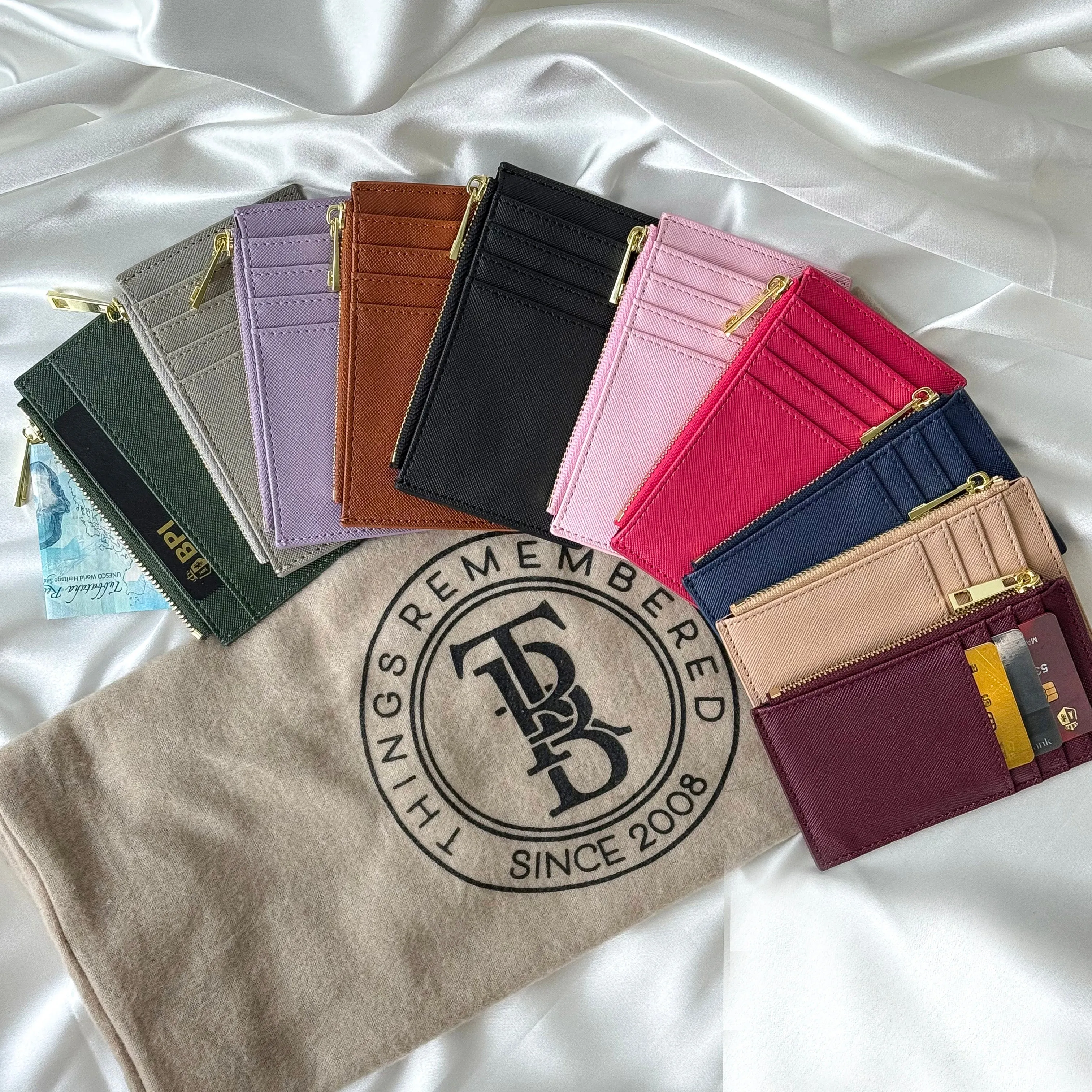 Genuine Saffiano Leather Card Holder   Wallet