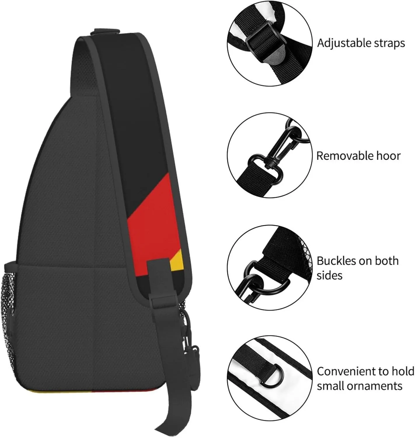 Germany Crossbody Bag German Shoulder Bag Backpack Germany Flag Sling Bag Chest Casual Daypack Bag