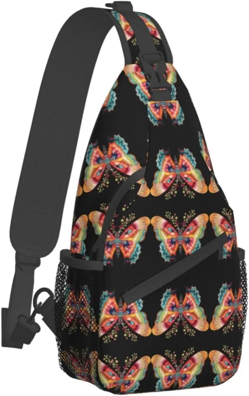 Girl Dance Butterfly Crossbody Bag Chest Shoulder Bag Small Casual Backpack Suitable For Women Men Hiking