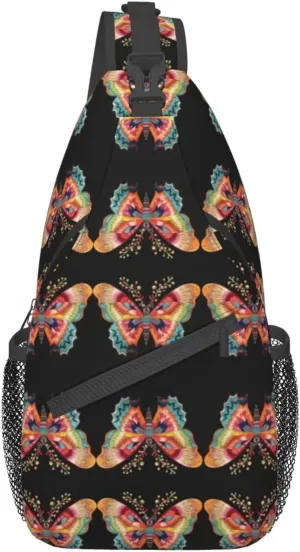 Girl Dance Butterfly Crossbody Bag Chest Shoulder Bag Small Casual Backpack Suitable For Women Men Hiking