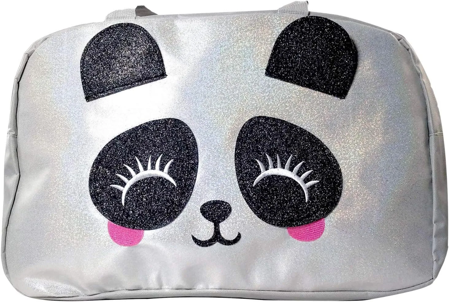 Girls Holographic Panda Weekender Duffel Bag