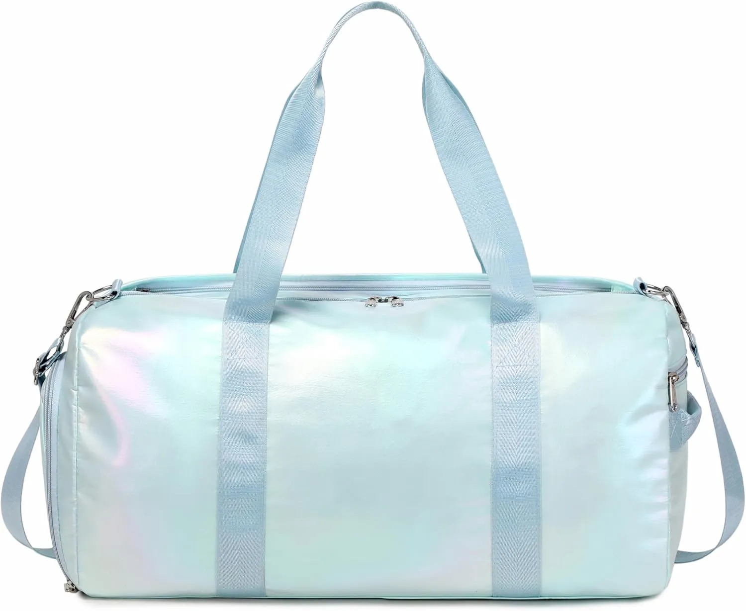Girls Sports Duffel Bags Woman Travel Bag Overnight Duffle Bag Kids Sports Gym Bag With Shoe Compartment Wet Pocket (Matte Green)