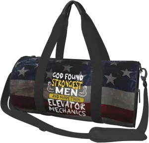 God Took The Strongest Men And Created Elevator Mechanics Duffel Bag Gym Bag Travel Sports Tote Large Foldable Beach Swim Yoga2