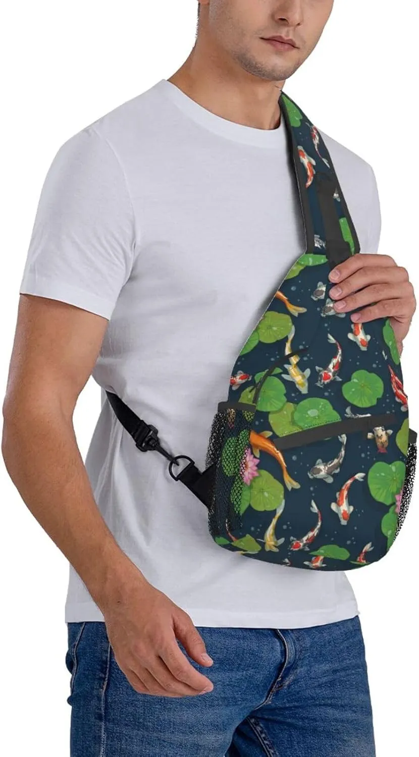 Goldfish Crossbody Bag Fish Shoulder Bag Backpack Cute Sling Bag Funny Chest Casual Daypack for Outdoor