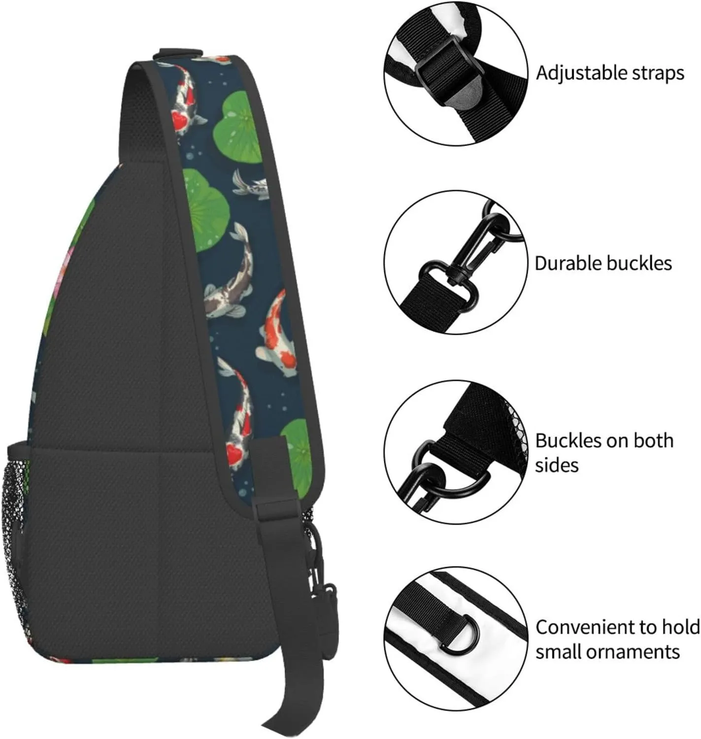 Goldfish Crossbody Bag Fish Shoulder Bag Backpack Cute Sling Bag Funny Chest Casual Daypack for Outdoor