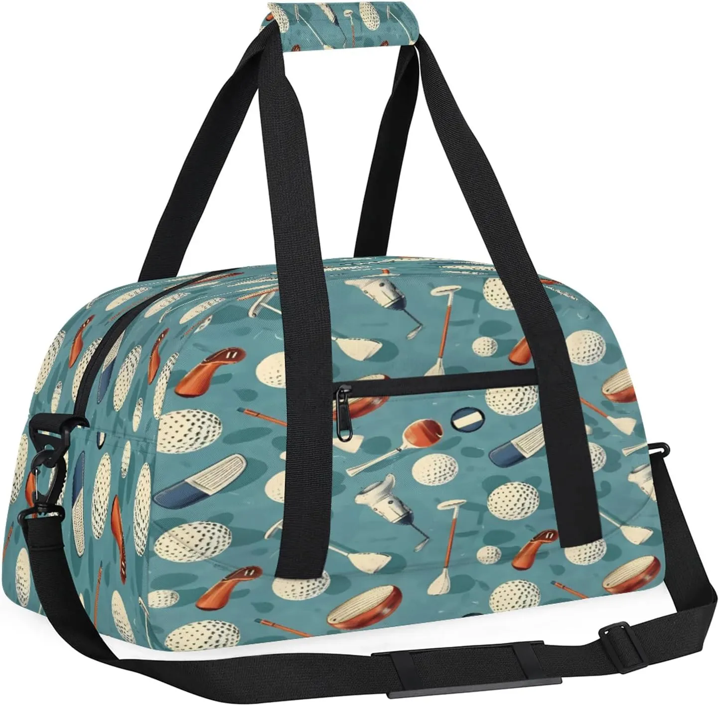 Golf Ball Sports Theme Small Gym Bag 18 inch Carry On Duffel Bag for Weekender Travel Sports Workout Yoga Gymnastics Dance Ballet