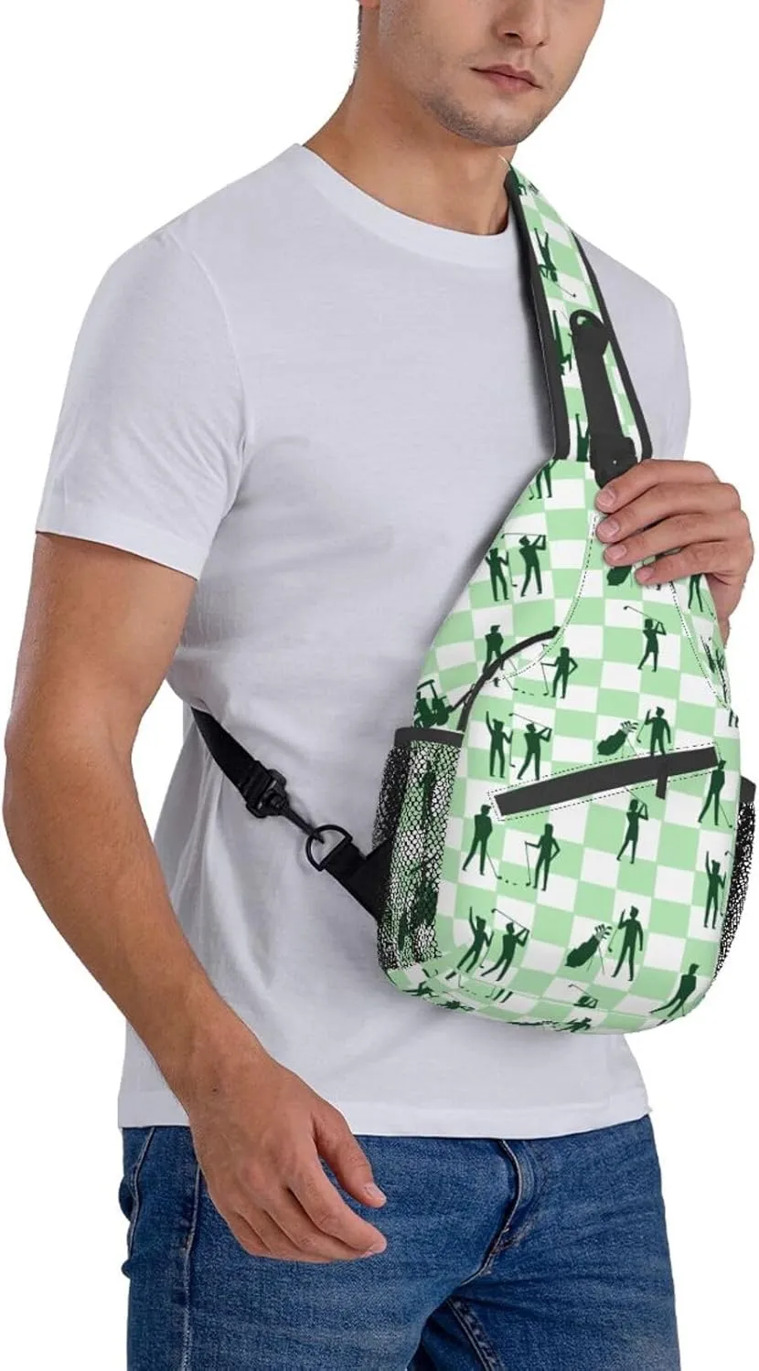 Golf Sport Crossbody Bag Golf Shoulder Bag Backpack Sport Sling Bag Chest Casual Daypack for Outdoor