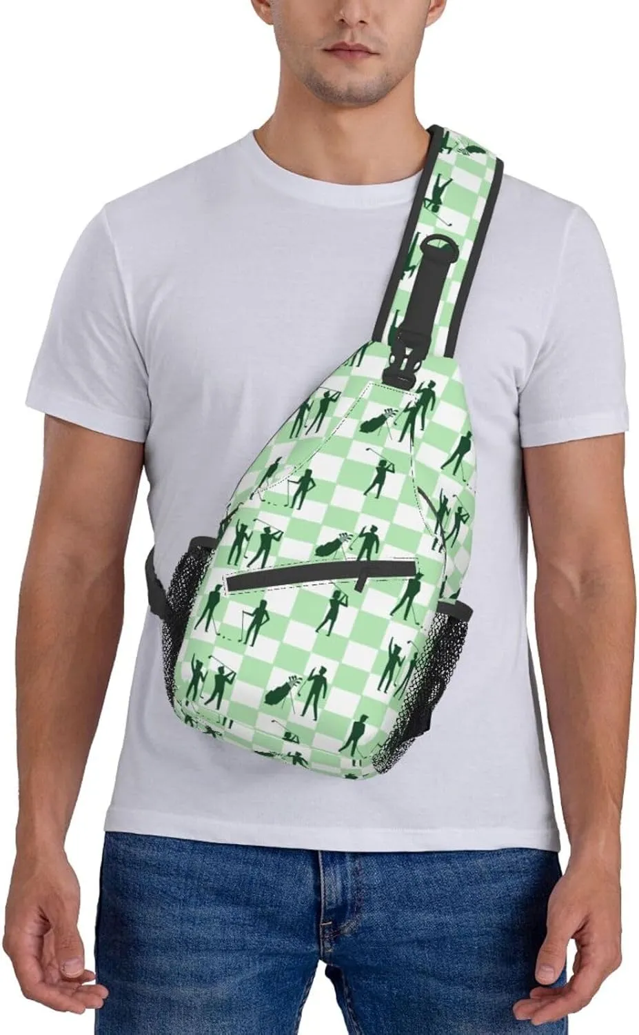 Golf Sport Crossbody Bag Golf Shoulder Bag Backpack Sport Sling Bag Chest Casual Daypack for Outdoor