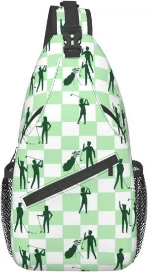 Golf Sport Crossbody Bag Golf Shoulder Bag Backpack Sport Sling Bag Chest Casual Daypack for Outdoor