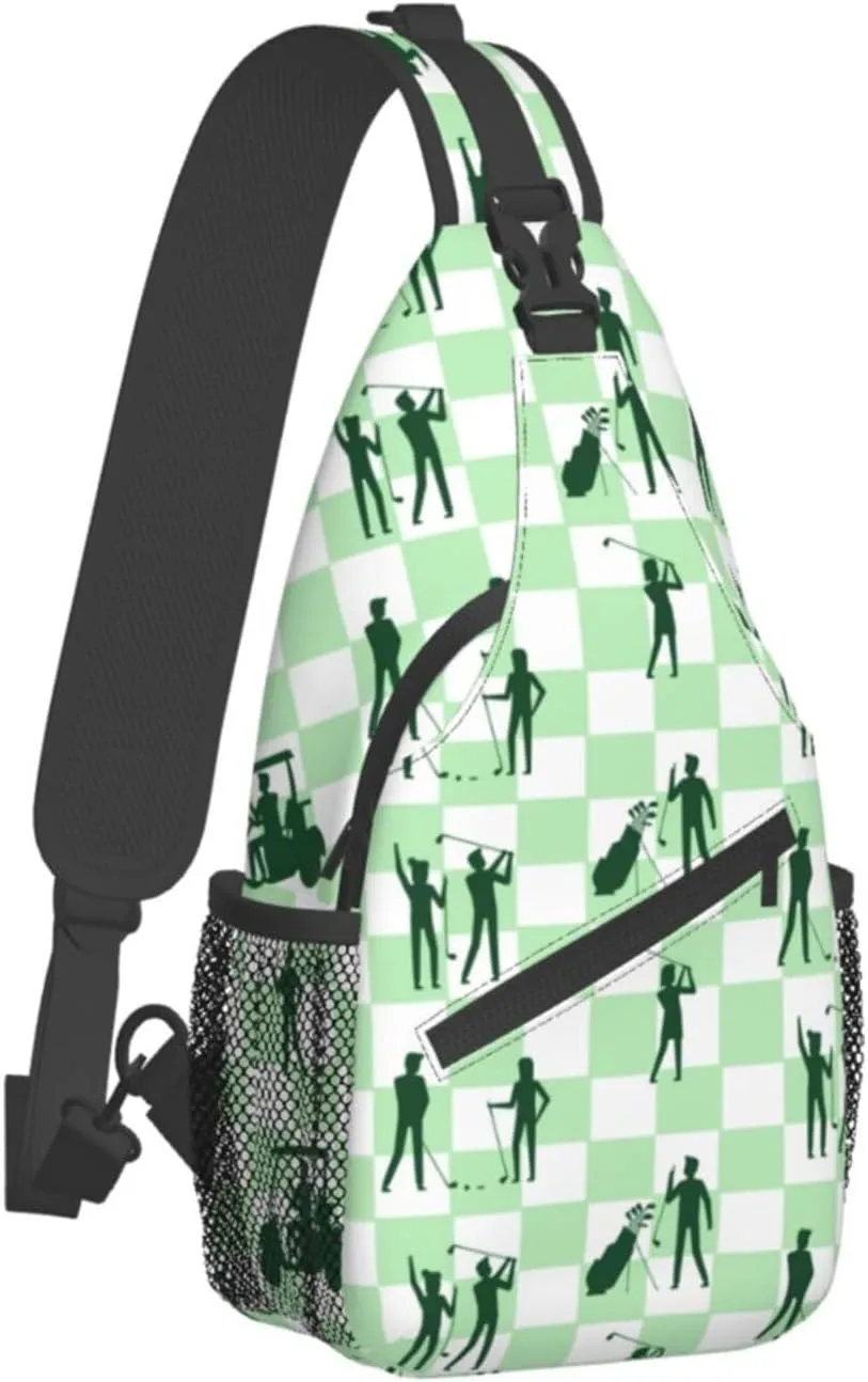 Golf Sport Crossbody Bag Golf Shoulder Bag Backpack Sport Sling Bag Chest Casual Daypack for Outdoor
