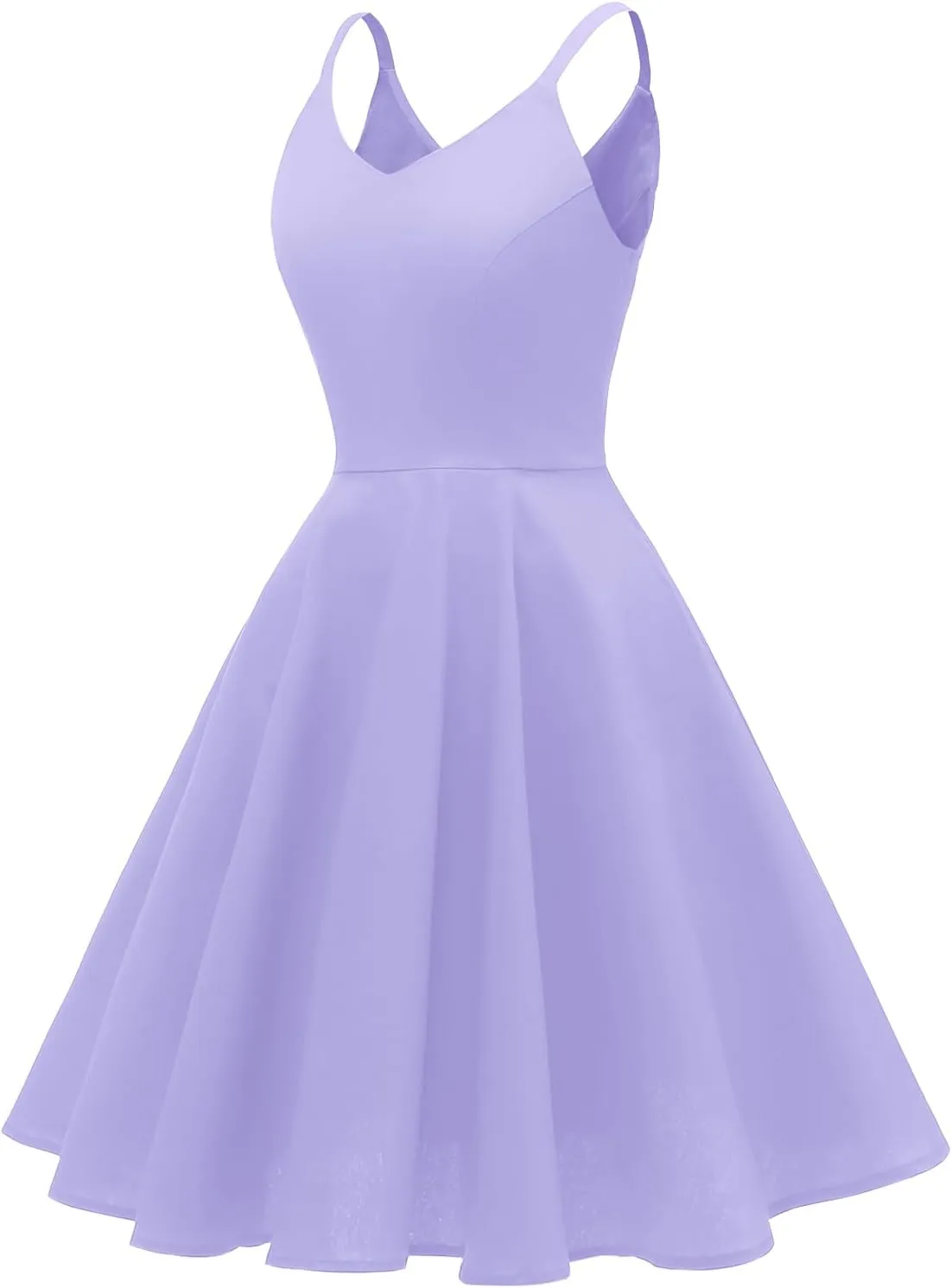 GOOBGS Women's 1950s Retro Vintage Spaghetti Strap Cocktail Swing Dresses with Pockets