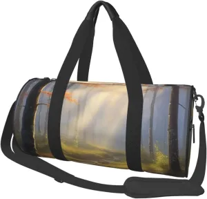 Gossamer Glow Printed Travel Bag,Round Personal Item Storage bag,Foldie Duffel Bag for Traveling Vacation,Fitness,Sports