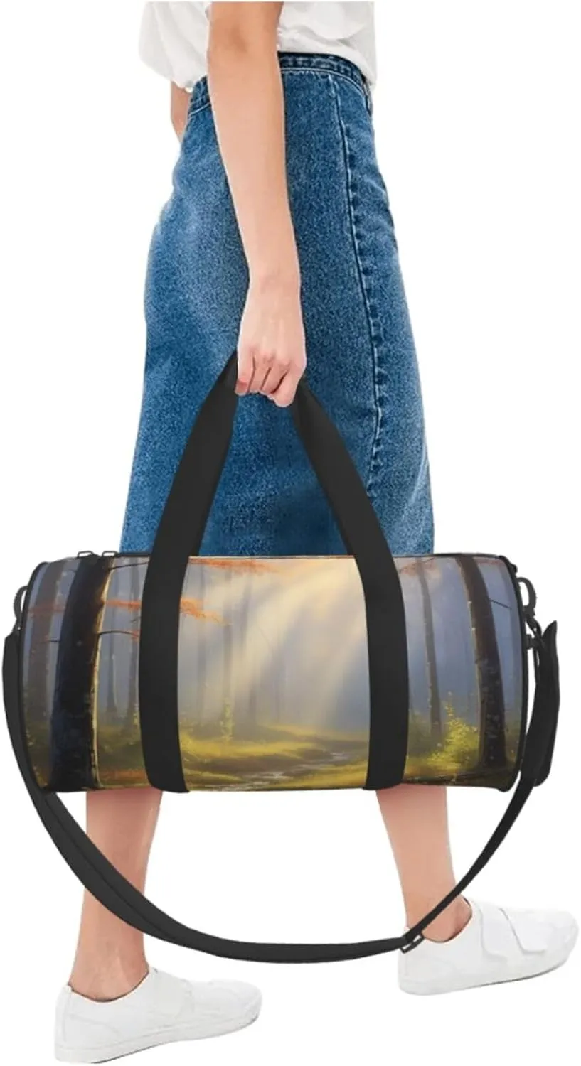 Gossamer Glow Printed Travel Bag,Round Personal Item Storage bag,Foldie Duffel Bag for Traveling Vacation,Fitness,Sports