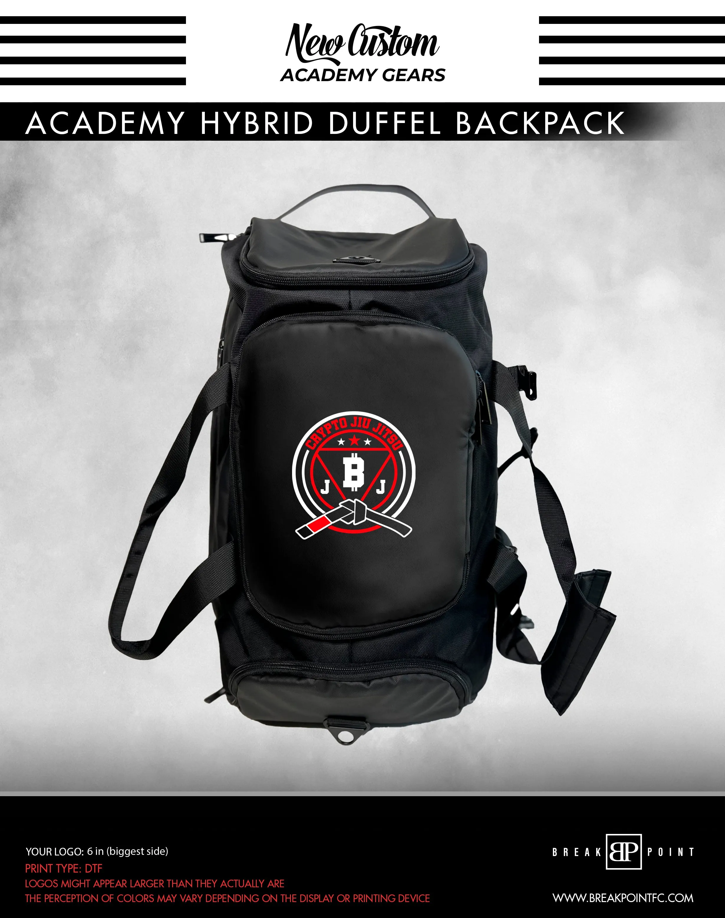 Gracie Peoria Academy Hybrid Duffel Backpack #476 A