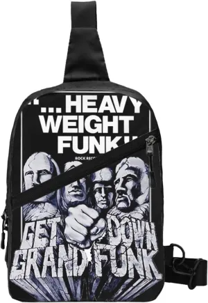 Grand Music Funk Railroad Crossbody Bag Chest Handbag Sling Backpack Adjustable Shoulder Bag Comfortable Chest Package Foldable Multipurpose Daypack for Sport