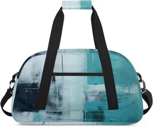 Green Turquoise Boys Girls Gym Bag Dance Perform Training Duffel Bags Weekender Carry-On Tote Luggage Bag Ideal for School Practice or Overnight Trips