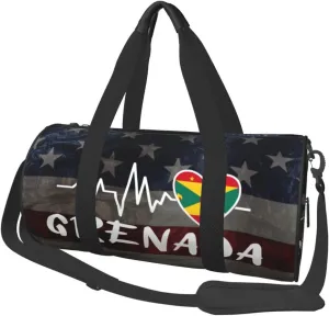 Grenada Heartbeat Duffel Bag Gym Bag Travel Sports Tote Large Foldable Beach Swim Yoga2
