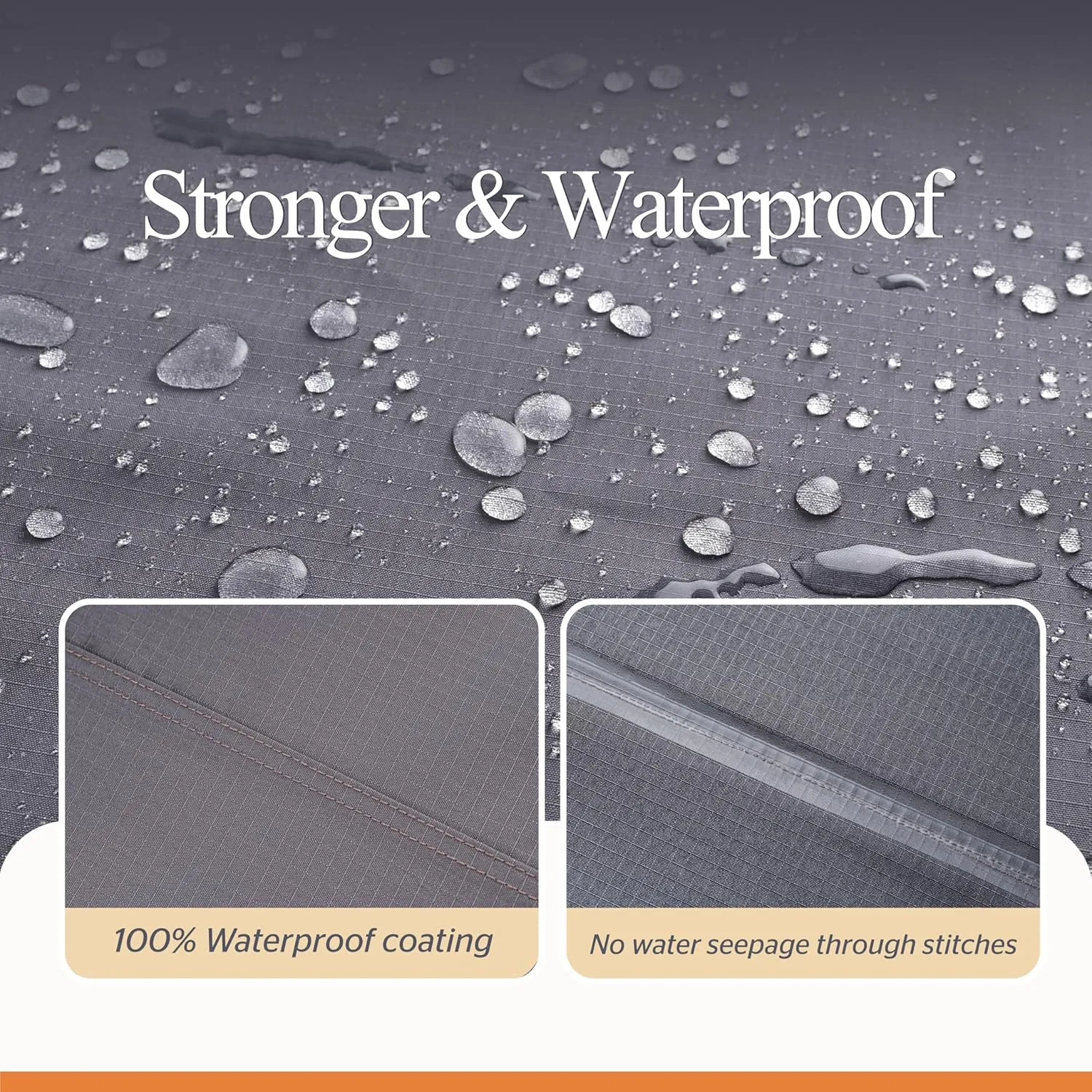 Grey Patio Chair Covers, Heavy Duty Waterproof Outdoor Adirondack Covers, Tolix Chairs, 34" W x 36" D x 36" H, 2 Pack