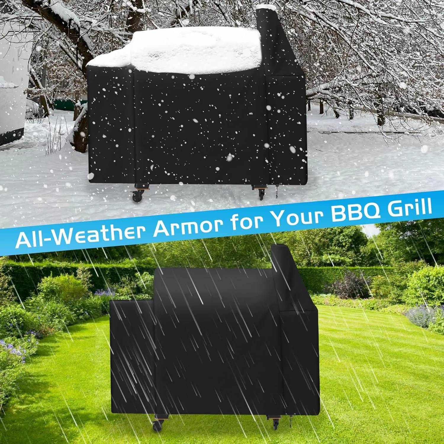 Grill Cover for Pit Boss Savannah Onyx Edition Wood Pellet Grill PB1500NX Heavy Duty 600D Waterproof Pitboss Parts BBQ Outdoor Accessory 1500 Grill Smoker Cover