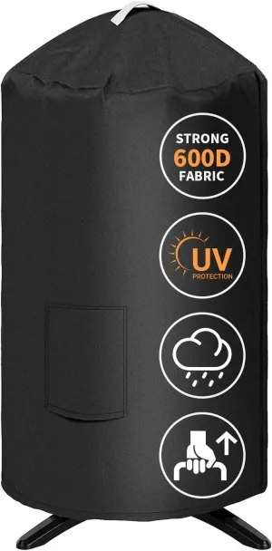 Grisun Grill Cover for George Foreman GGR50B, GFO3320, GFO240 Electric Grill, Anti-Fade Waterproof Round Grill Cover, Handle for Easy Taking Off, Full-Length Wrap Protection