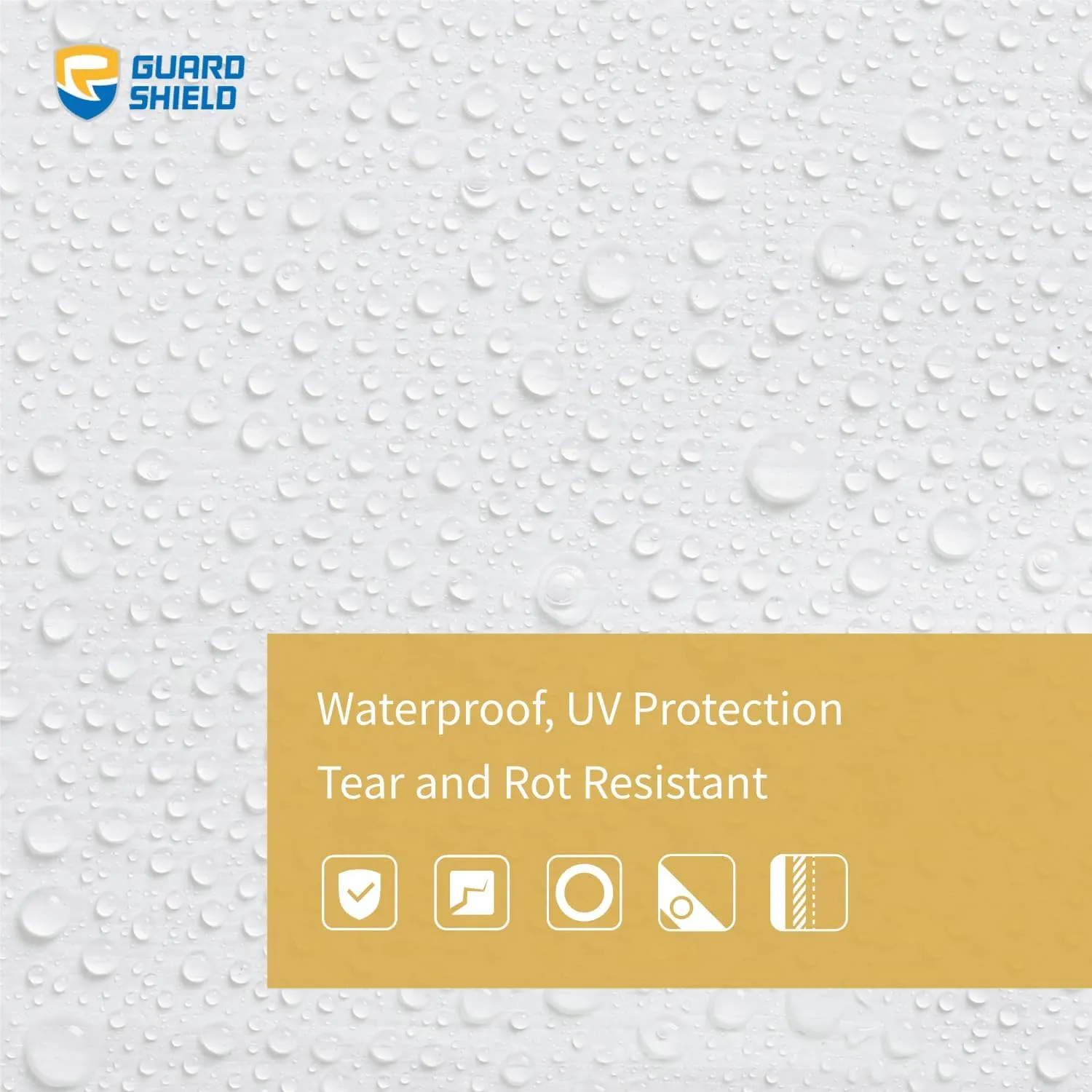 GUARD SHIELD Super Heavy Duty White Ploy Tarp Cover 16x20 Feet Waterproof Tarps 16mil Thick UV and Tear Resistant Tarpualin
