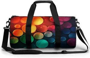 Gym Bag for Men Women Color Circles Background Duffel Bag Overnight Bag with Compartment Gym Sackpac