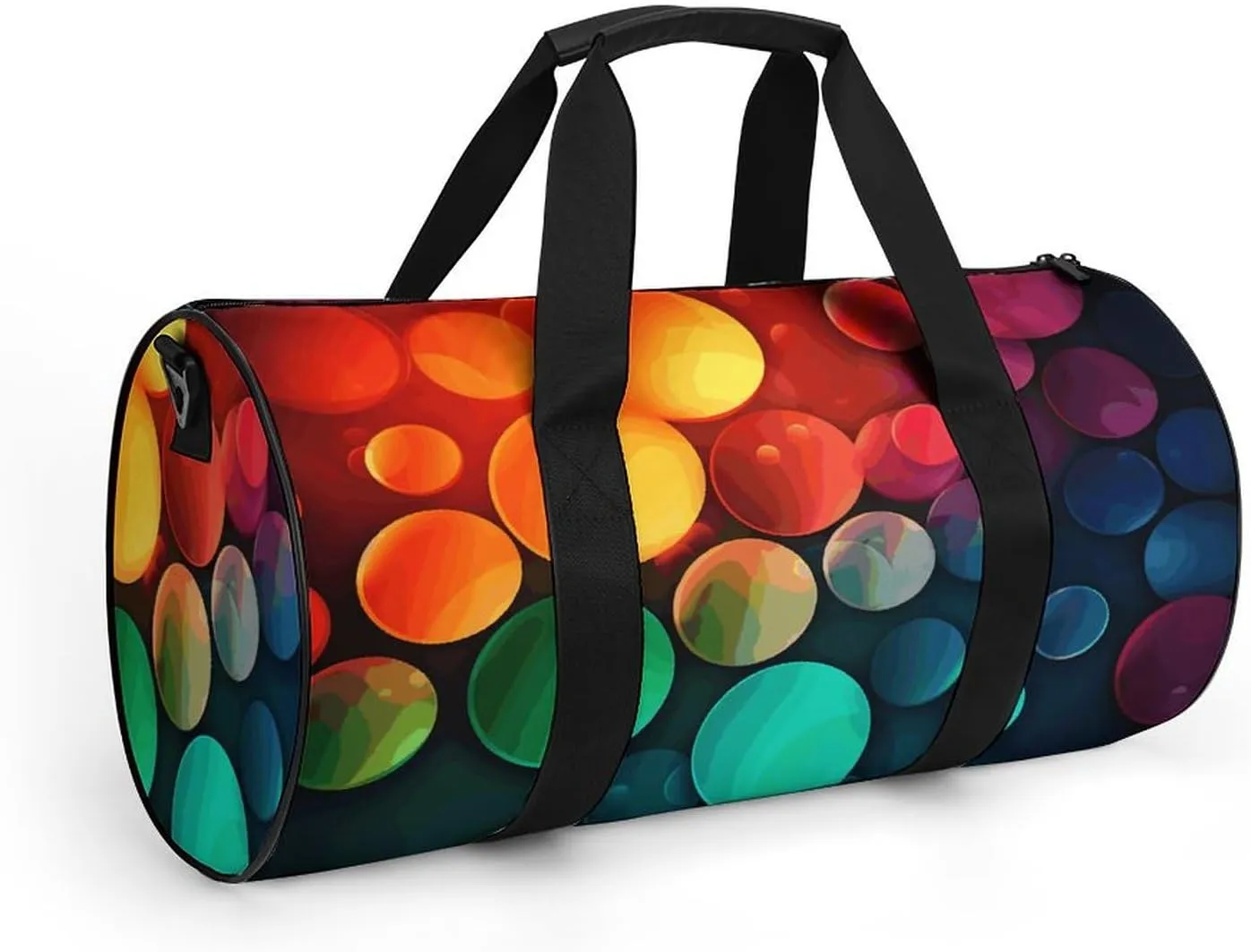 Gym Bag for Men Women Color Circles Background Duffel Bag Overnight Bag with Compartment Gym Sackpac