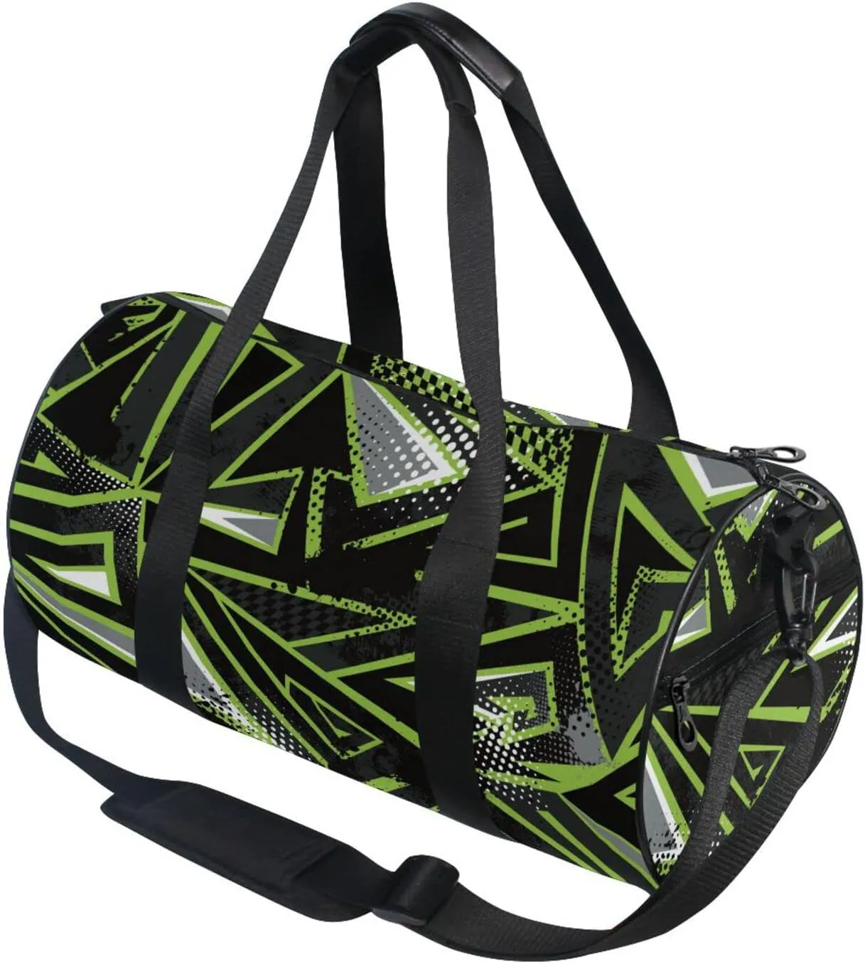 Gym Bag for Women and Men Small Duffel Bag for Sports Travel Weekender Overnight Vacation Beach Lightweight Carry on Bag for Boys Girls Abstract Black and Green