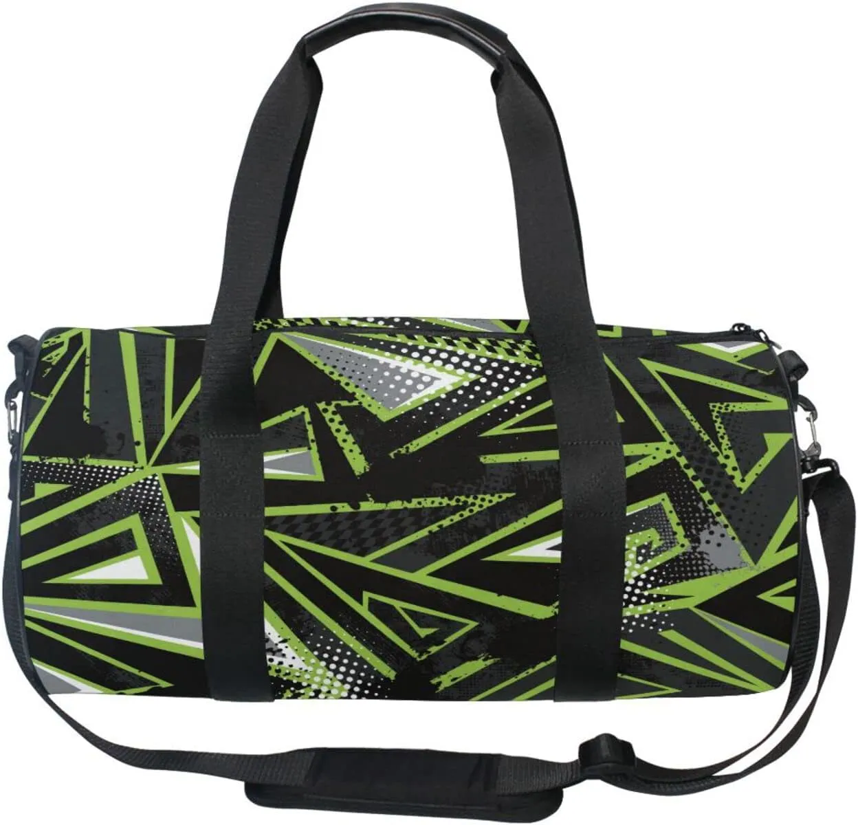 Gym Bag for Women and Men Small Duffel Bag for Sports Travel Weekender Overnight Vacation Beach Lightweight Carry on Bag for Boys Girls Abstract Black and Green