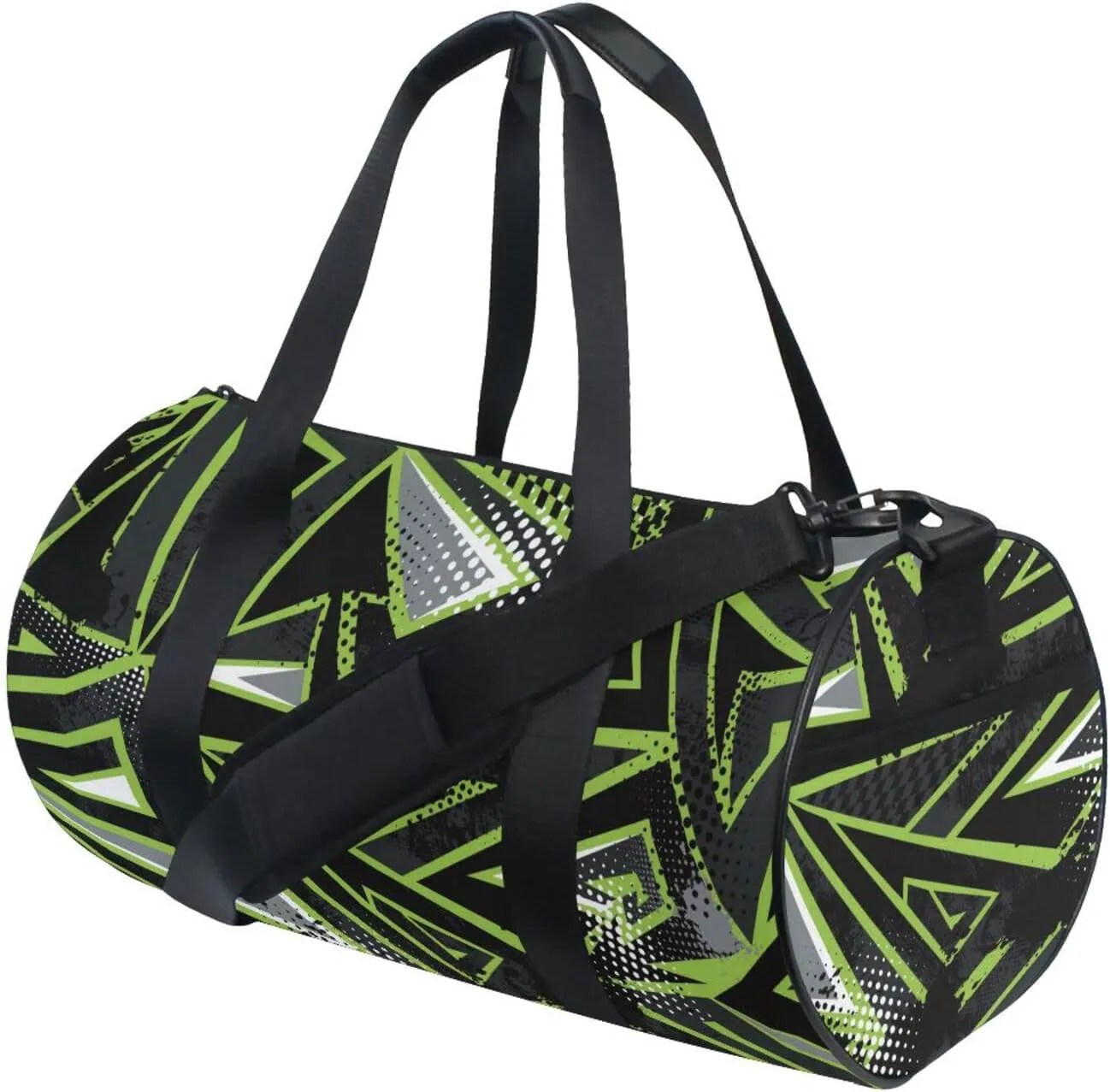 Gym Bag for Women and Men Small Duffel Bag for Sports Travel Weekender Overnight Vacation Beach Lightweight Carry on Bag for Boys Girls Abstract Black and Green