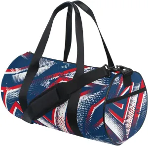 Gym Bag for Women and Men Small Duffel Bag for Sports Travel Weekender Overnight Vacation Beach Lightweight Carry on Bag for Boys Girls Abstract Blue and Red