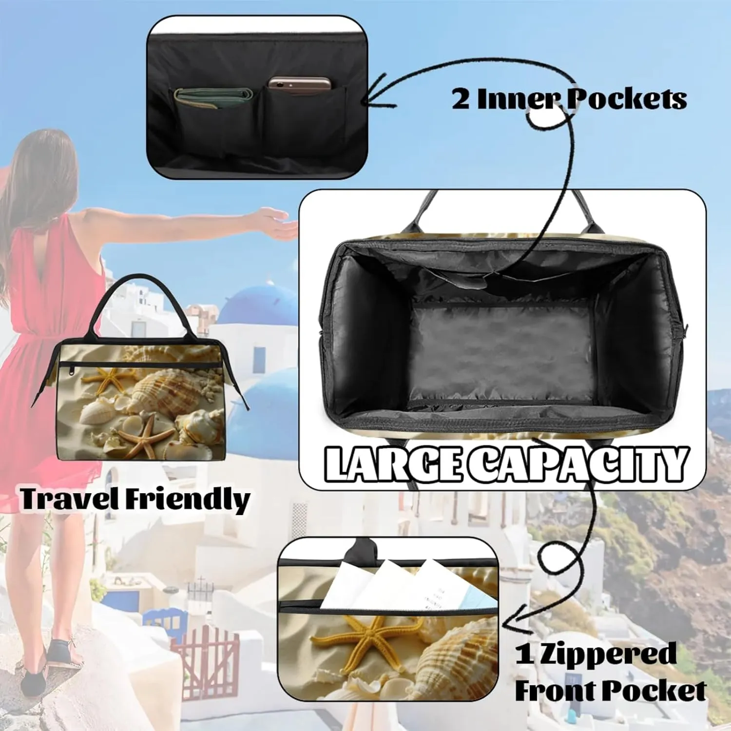 Gym Bag for Women Men, Travel Sports Duffel Bag with Trolley Sleeve, Gym Bag Weekender Overnight Bag Carry On Tote Bag