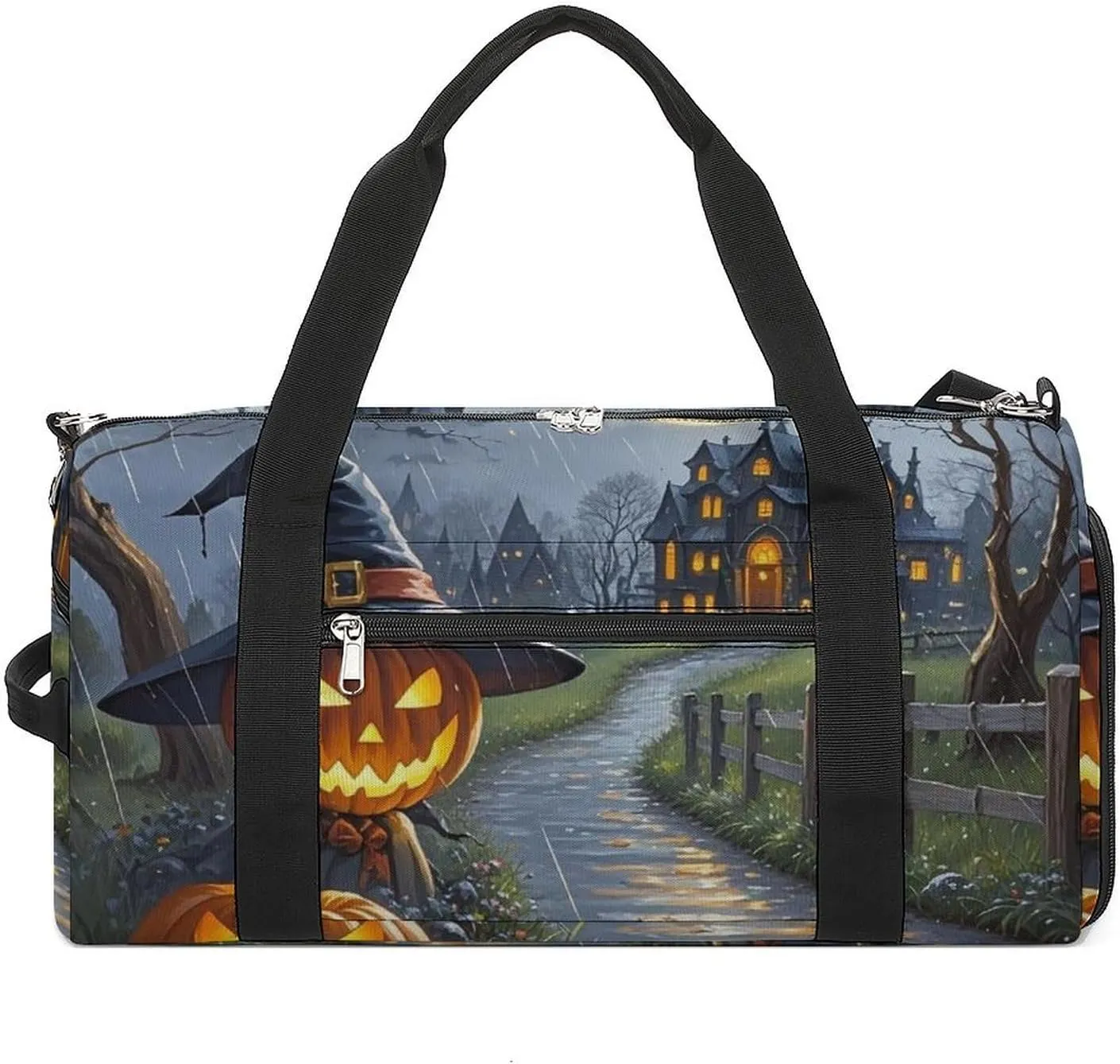 Gym Bag Smiling Strange Pumpkin Lantern Printed Duffle Bag Yoga Bag Backpack Duffel Bag Small Gym Bag for Men And Women