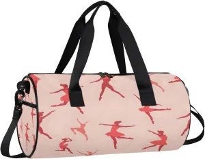 Gym Bags for Men Women Ballet Print Sports Duffel Bags Carry On Travel Duffle Bag with Detachable Adjustable Shoulder Strap Overnight Weekender Bag