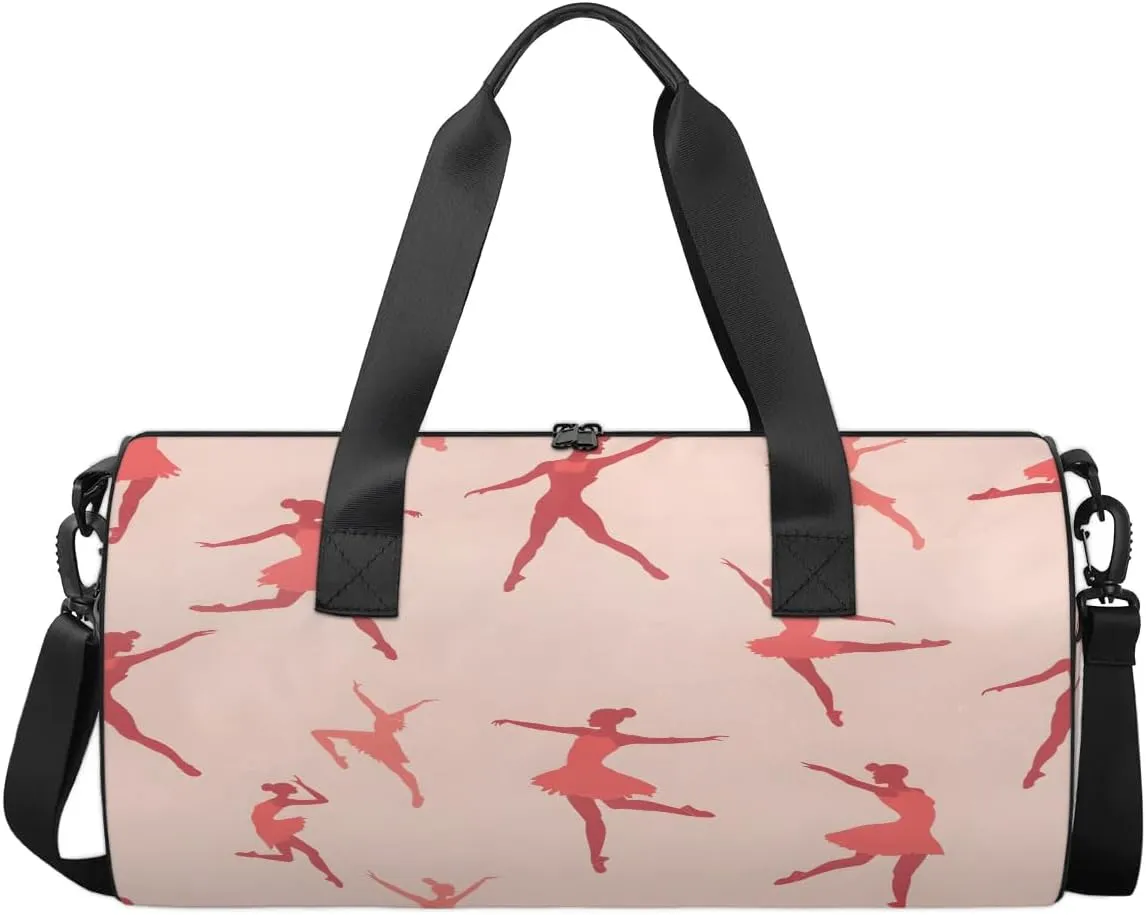 Gym Bags for Men Women Ballet Print Sports Duffel Bags Carry On Travel Duffle Bag with Detachable Adjustable Shoulder Strap Overnight Weekender Bag