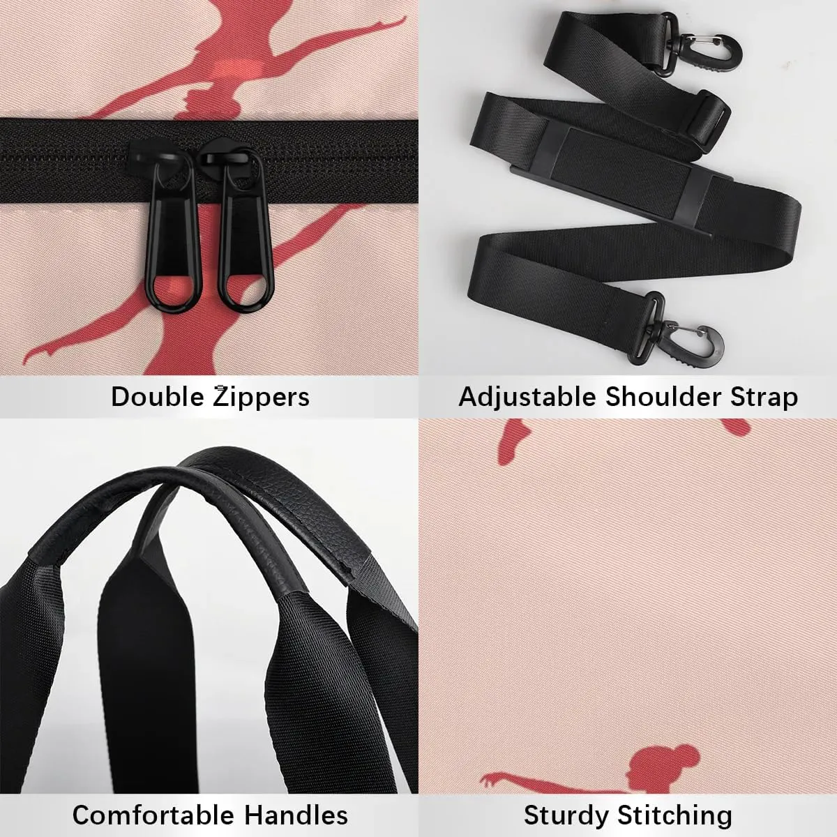 Gym Bags for Men Women Ballet Print Sports Duffel Bags Carry On Travel Duffle Bag with Detachable Adjustable Shoulder Strap Overnight Weekender Bag