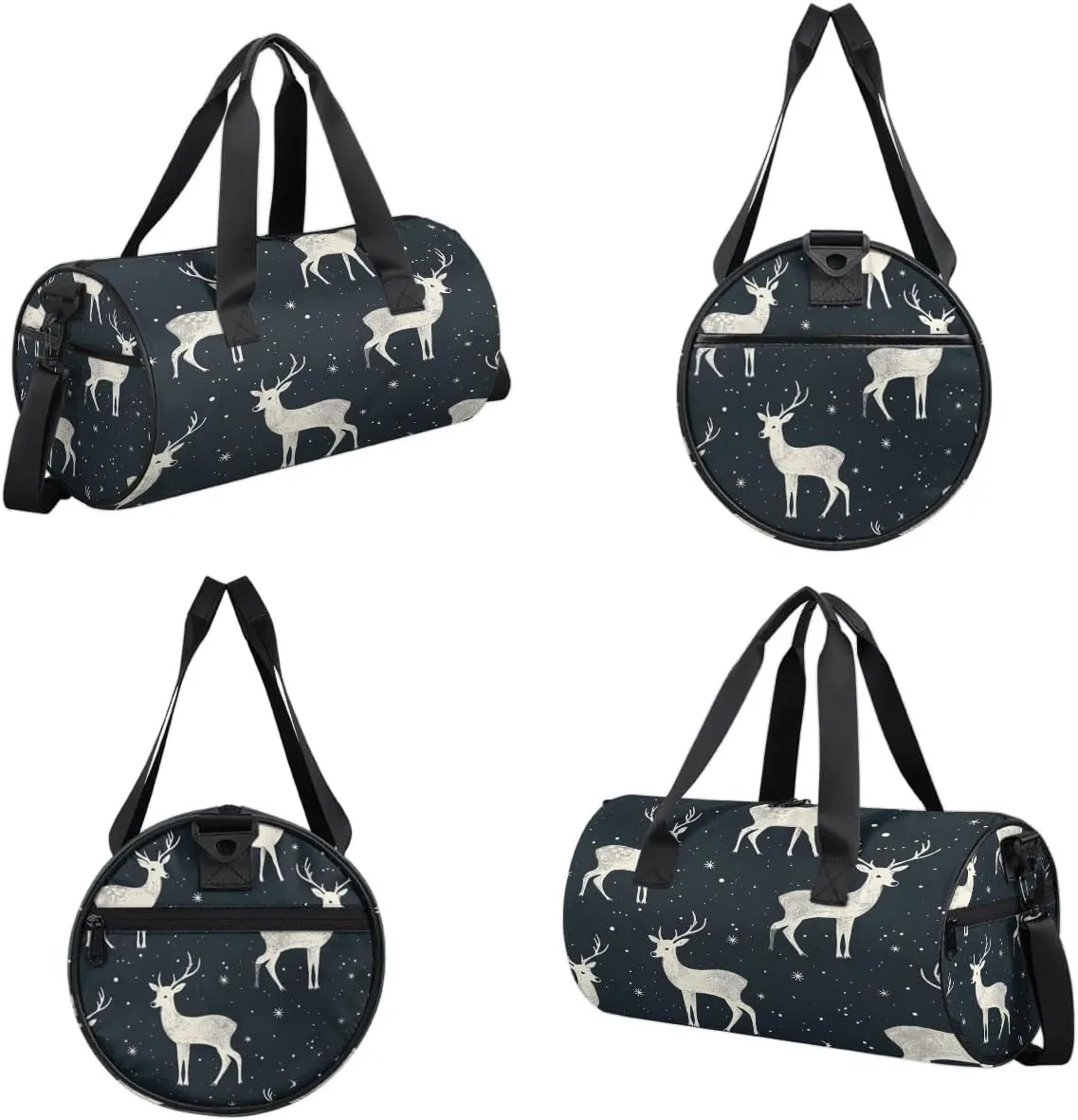 Gym Bags for Men Women Deer Prints Sports Duffel Bags Carry On Travel Duffle Bag with Detachable Adjustable Shoulder Strap Overnight Weekender Bag