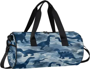 Gym Bags for Men Women Dinosaurs Printed Sports Duffel Bags Carry On Travel Duffle Bag with Detachable Adjustable Shoulder Strap Overnight Weekender Bag