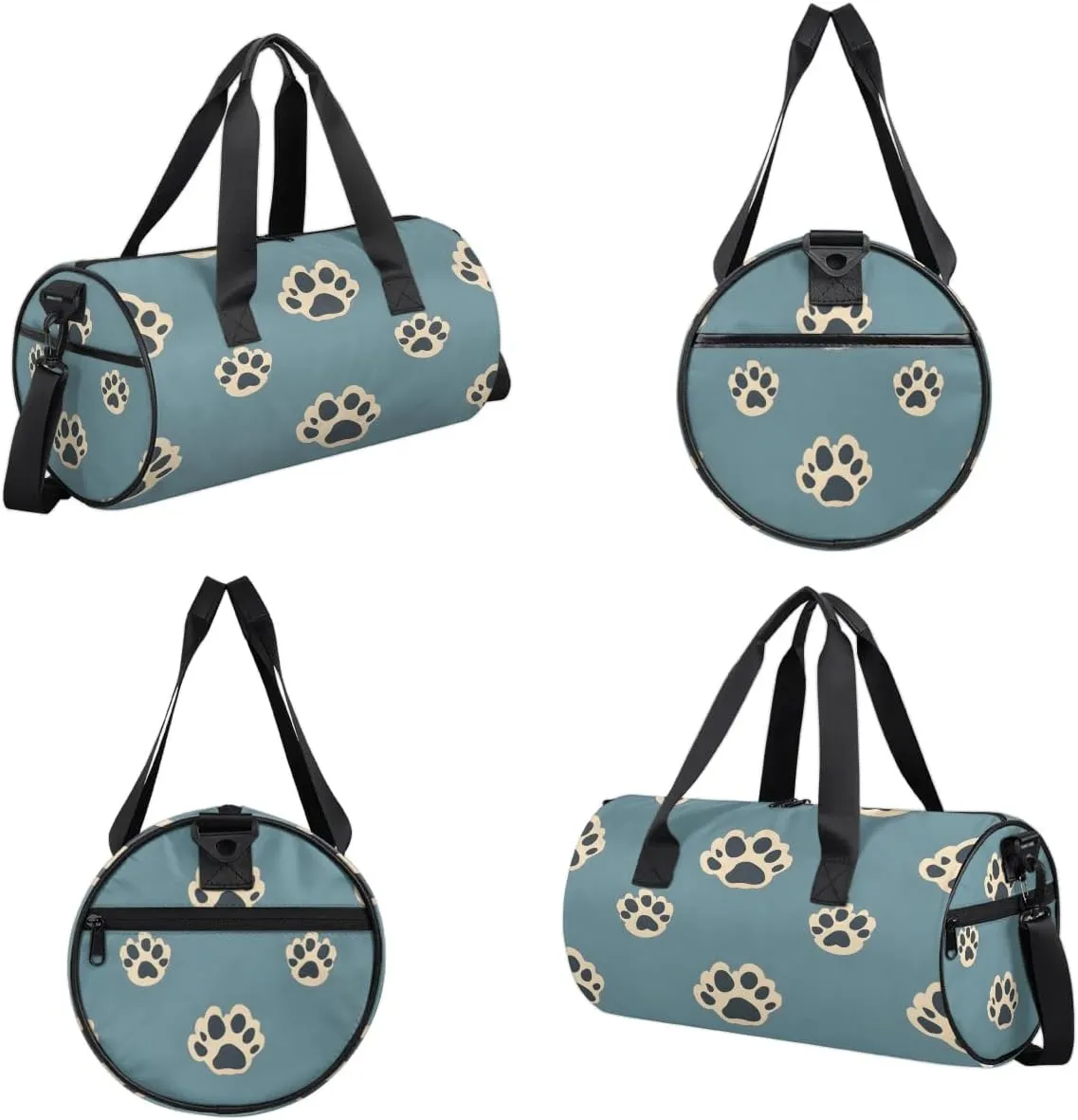 Gym Bags for Men Women Dog Paw Prints Sports Duffel Bags Carry On Travel Duffle Bag with Detachable Adjustable Shoulder Strap Overnight Weekender Bag