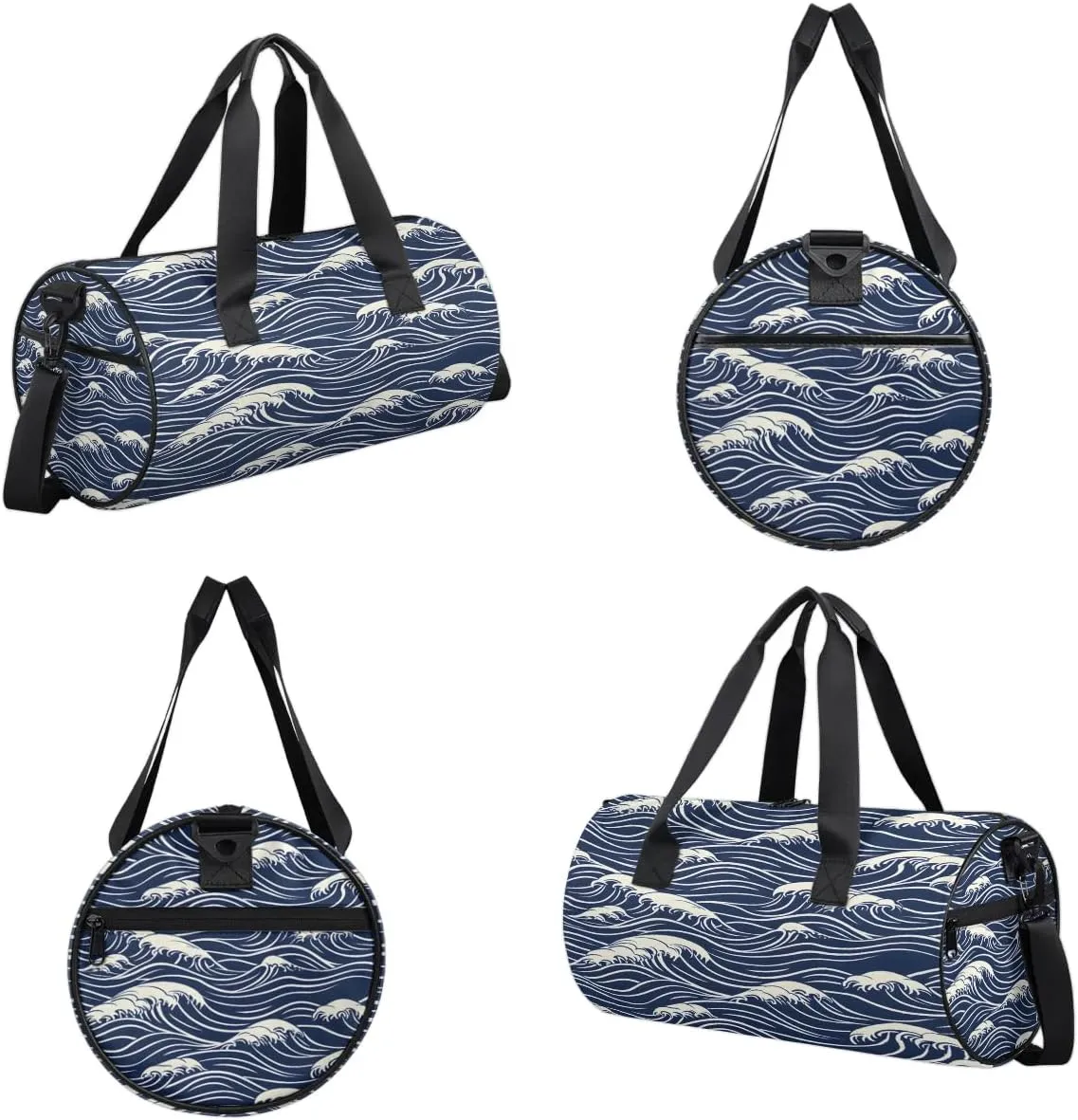 Gym Bags for Men Women Seawater Print Sports Duffel Bags Carry On Travel Duffle Bag with Detachable Adjustable Shoulder Strap Overnight Weekender Bag