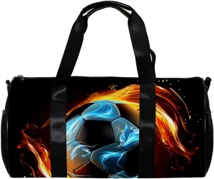 Gym Bags for Men,Travel Duffel Bags for Women,Flaming Football,Workout Bag