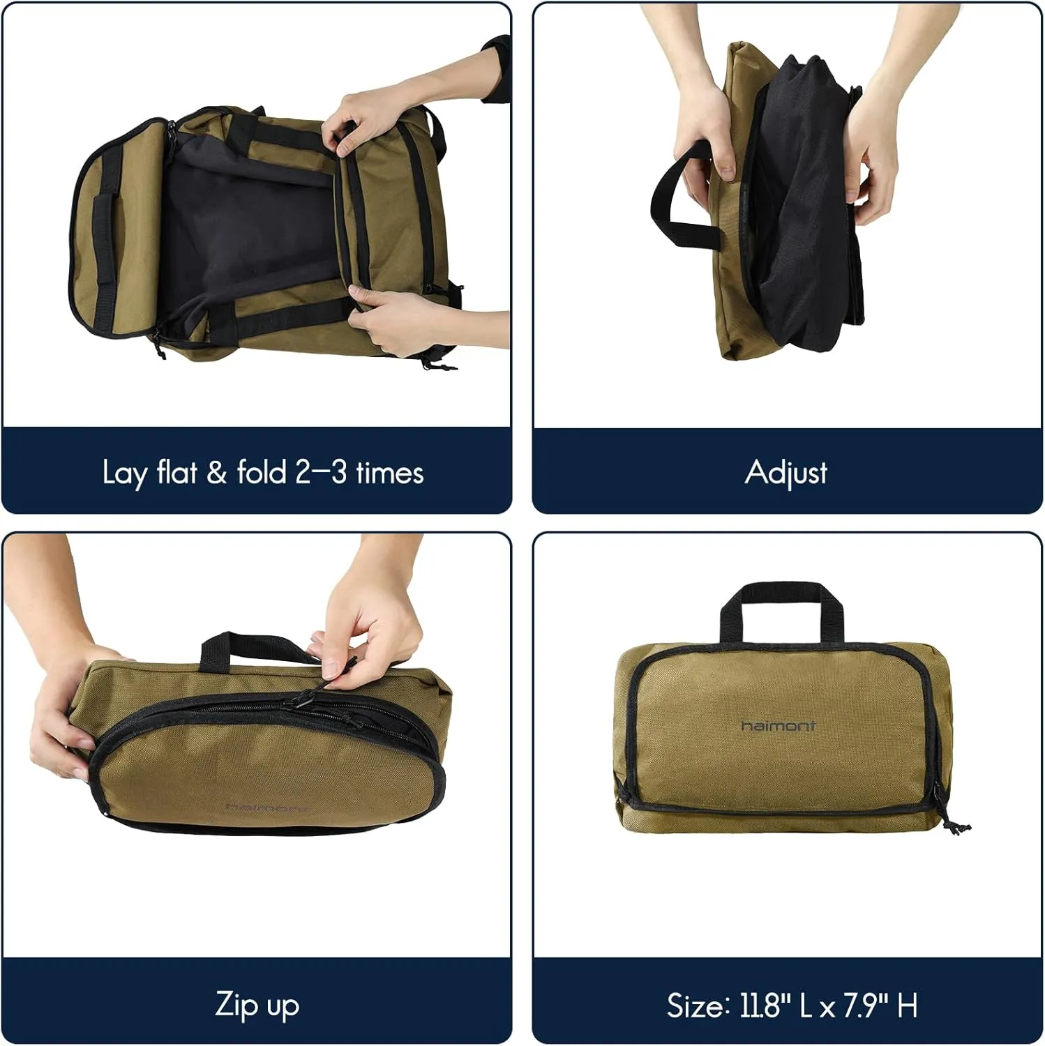 Haimont Large Collapsible Duffle Bag Backpack for Travel, Water-Resistant 60L Weekender Bag with Shoe Pocket, Men & Women, Sports, Traveling, Camping, Outdoor, Brown