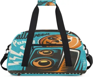 Halloween Party Gym Duffel Bag for Men Women Pumpkin Stereo Sports Tote Bag with Adjustable Shoulder Strap for Dance Gymnastics Traveling Outdoor Camping Overnight Stay