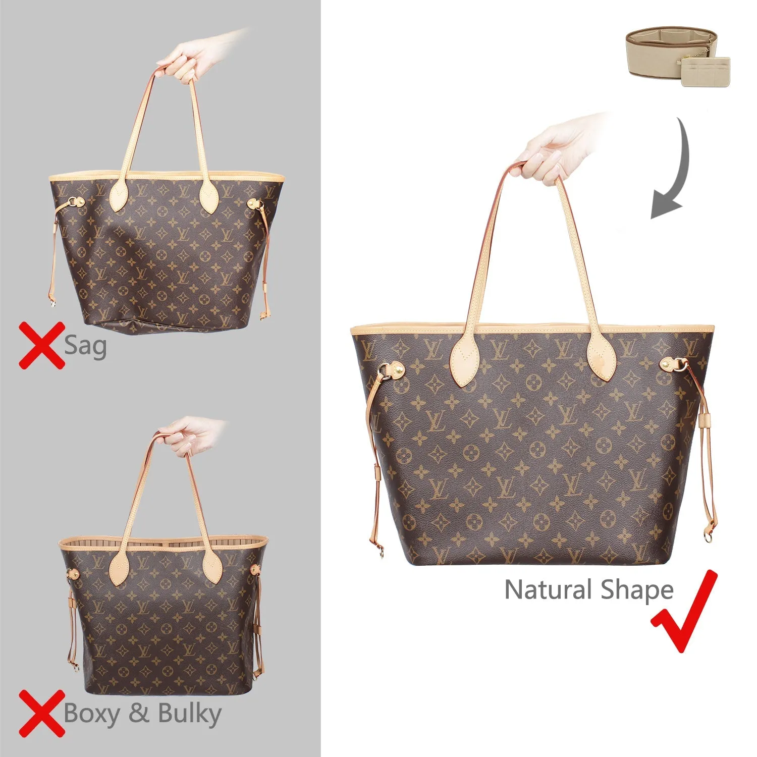 Handbag Organizer for Bag organizer - Speedy Louis Vuitton 35| Designer Purse Insert  | Round Bag Storage | Bag Liner | Bag Insert Organizer | Louis Vuitton Organizer | Bag Organizer | Luxury bag | Neverfull Louis Vuitton  Graceful