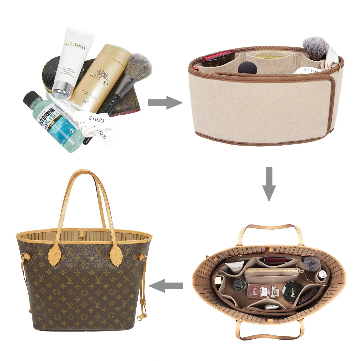Handbag Organizer for Bag organizer - Speedy Louis Vuitton 35| Designer Purse Insert  | Round Bag Storage | Bag Liner | Bag Insert Organizer | Louis Vuitton Organizer | Bag Organizer | Luxury bag | Neverfull Louis Vuitton  Graceful
