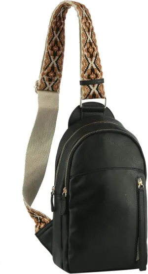 Handbag Republic Chic Simplicity PU Leather Crossbody Chest Bag with Adjustable Strap and Zipper Closure for Women