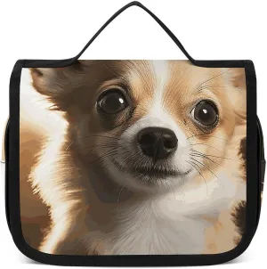 Hanging Toiletry Bag Cute Chihuahua Travel Makeup Bag Organizer Waterproof Cosmetic Bag for Women Men