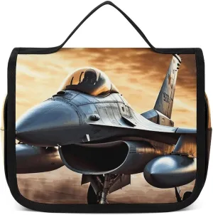 Hanging Toiletry Bag for Women Men Portable Waterproof Makeup Bag Organizer Falcon Fighter Travel Toiletry Bag, 22.5x18.5cm