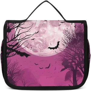 Hanging Toiletry Bag for Women Men Portable Waterproof Makeup Bag Organizer Purple Moon Travel Toiletry Bag